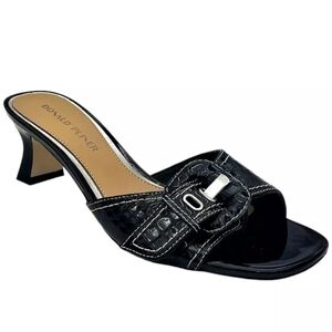 Donald Pliner Black Crocco Mule